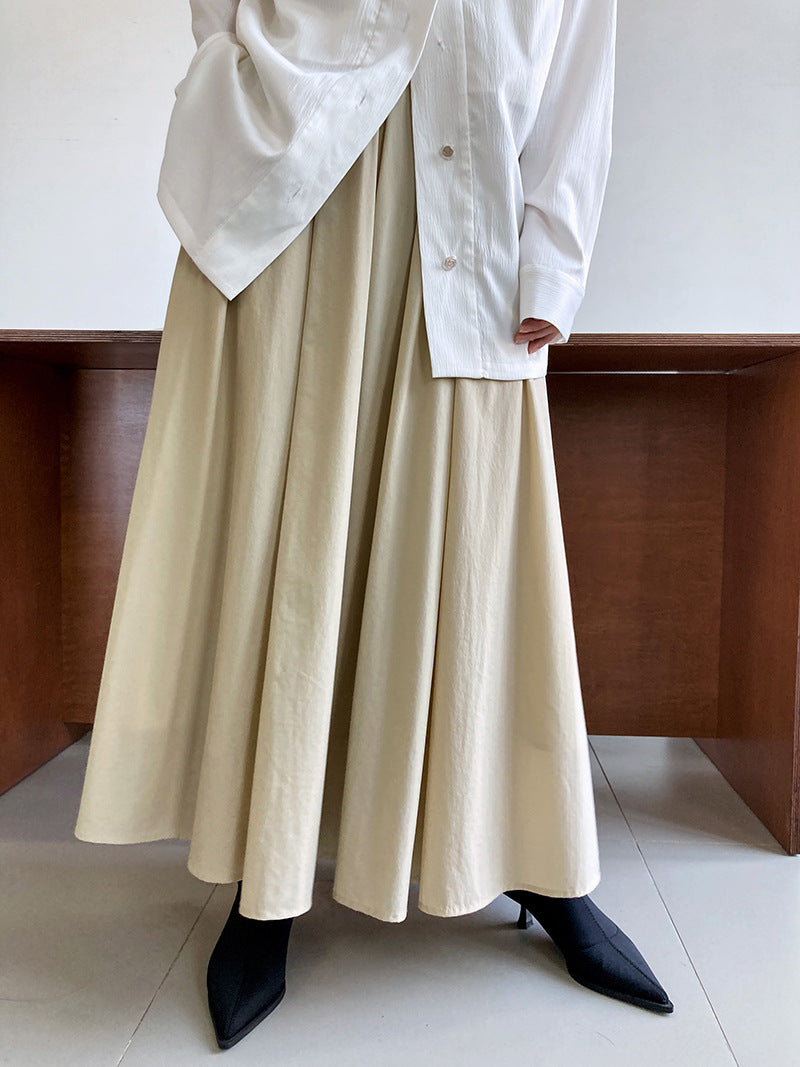 high waist gathered flare skirt 3color 【NINE7253】