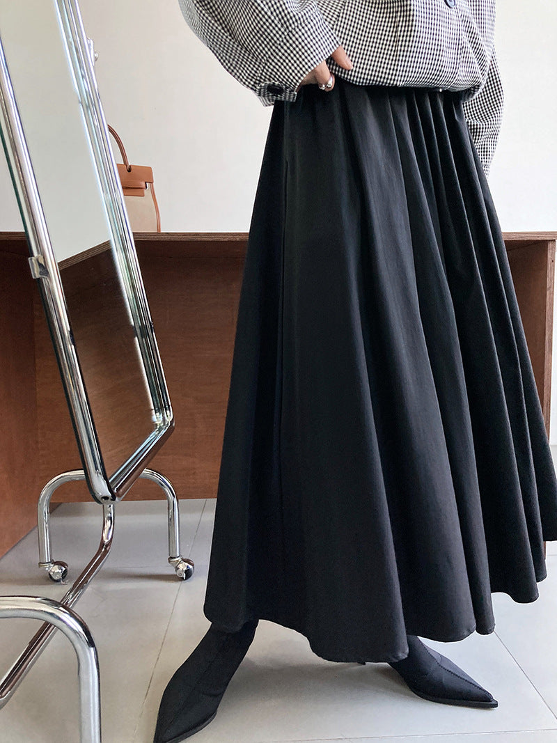 high waist gathered flare skirt 3color 【NINE7253】