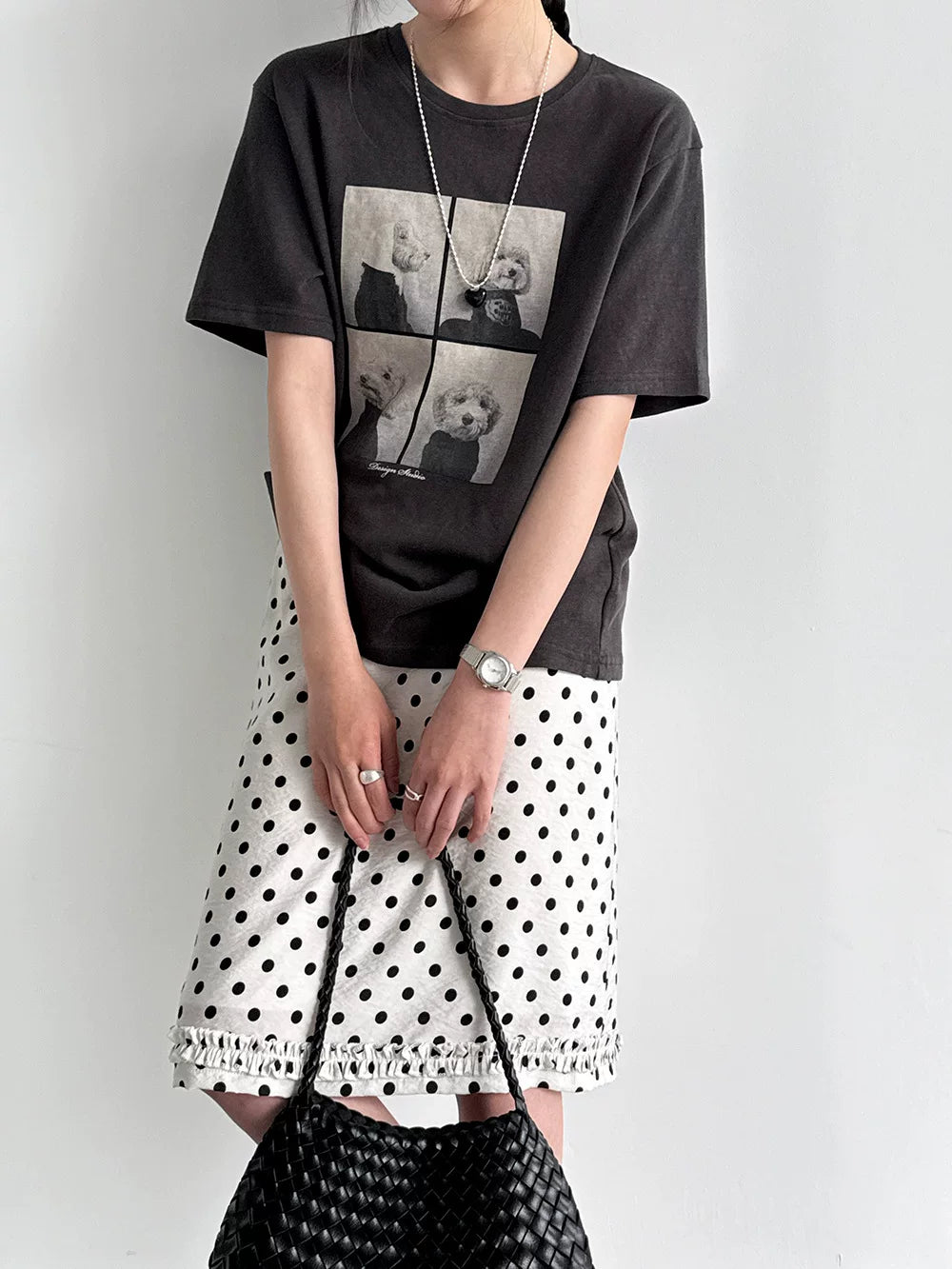dog photo print casual tshirt 2color 【NINE7080】