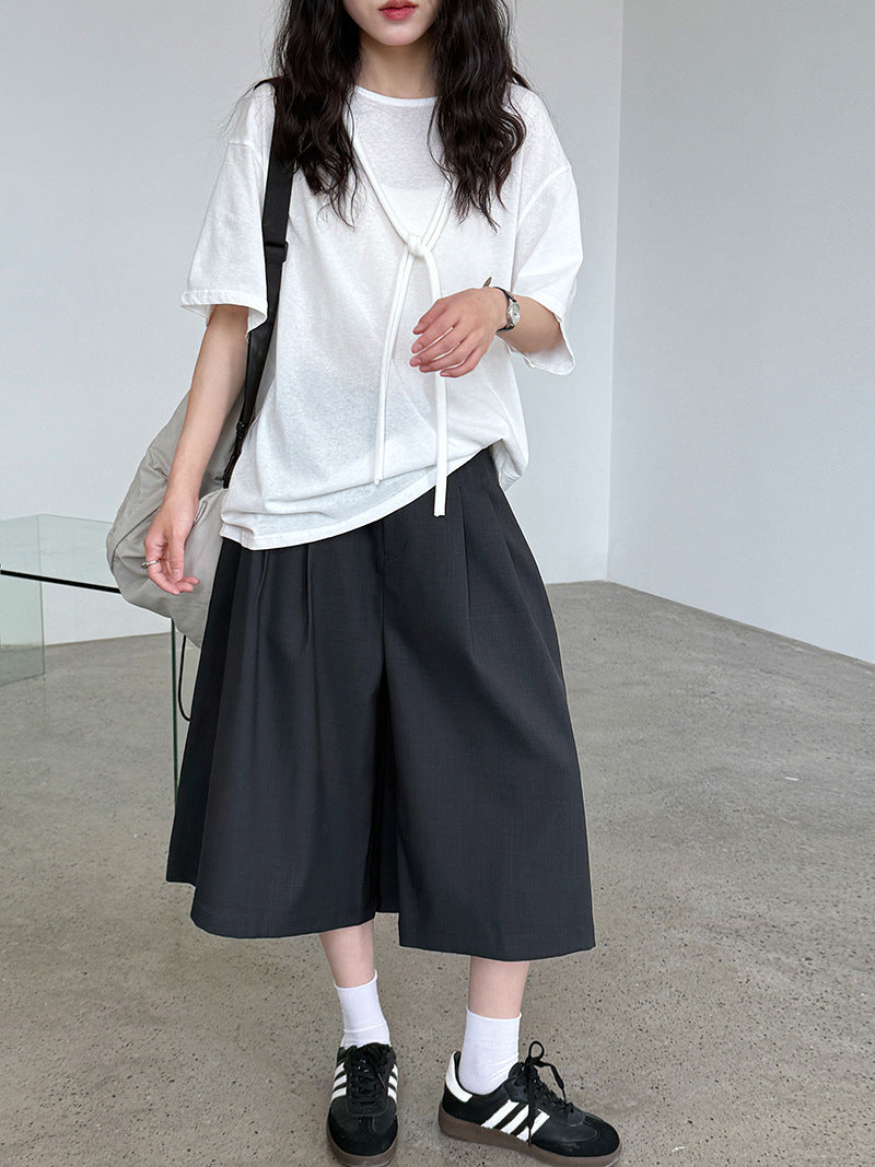 double tuck wide culottes pants 2colors 【NINE7230】