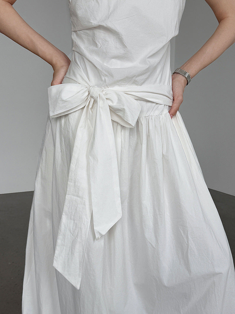 waist tie sleeveless maxi dress 3color 【NINE7237】