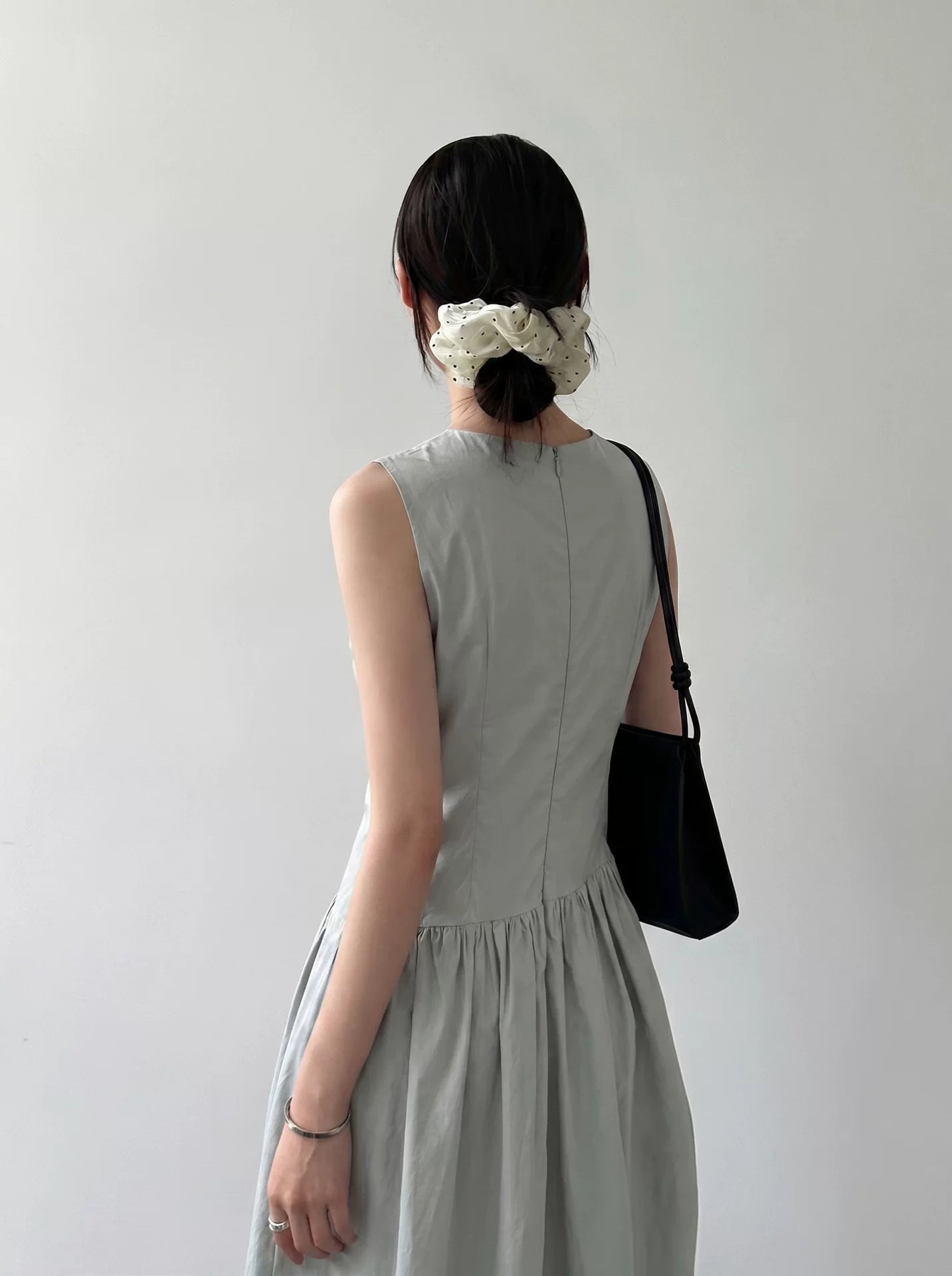 waist tie sleeveless long dress 3color 【NINE7069】