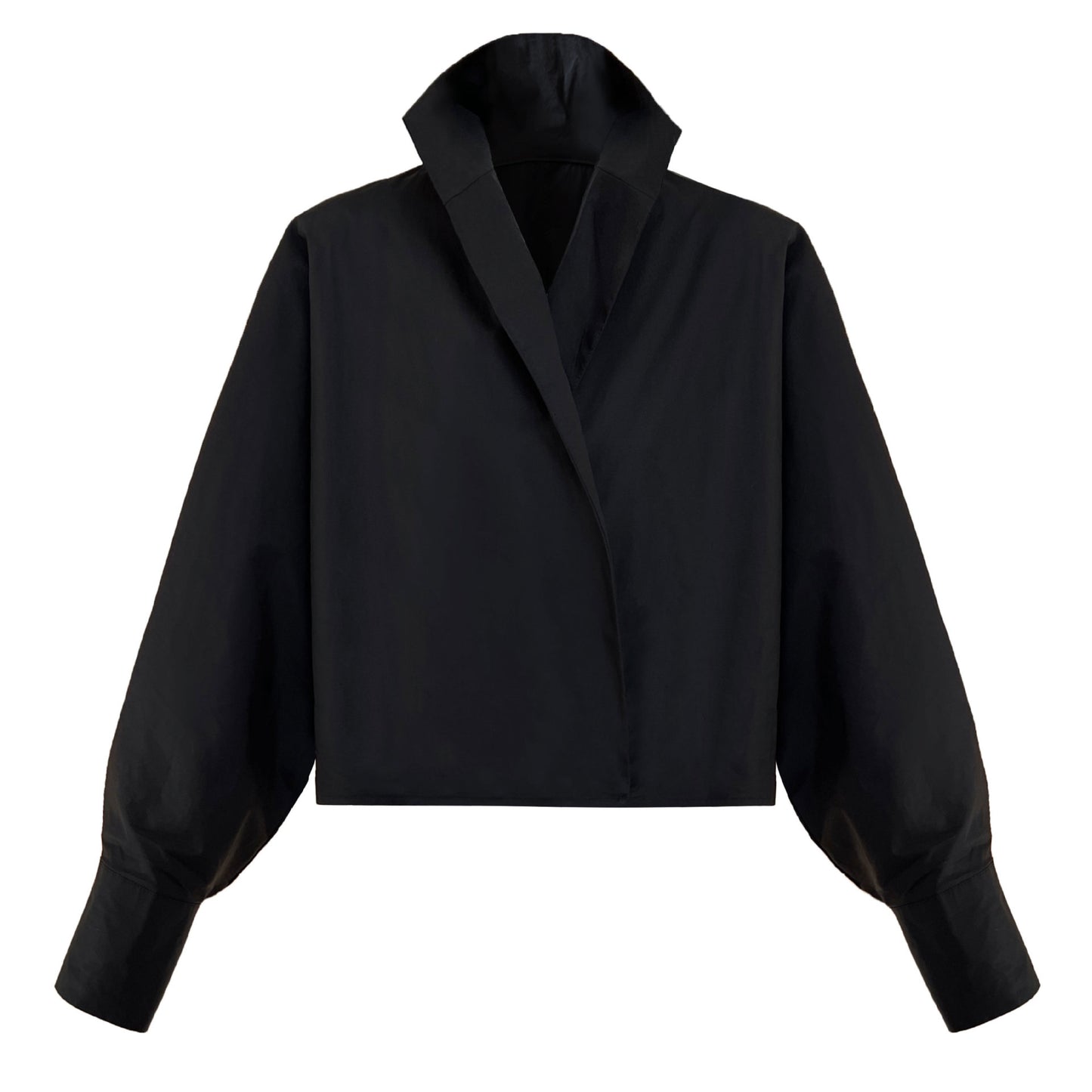 draped crossover short blouse 2color 【NINE7238】