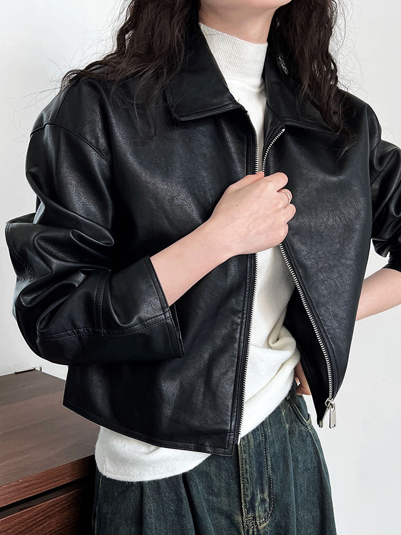 short faux leather jacket 2color 【NINE7252】