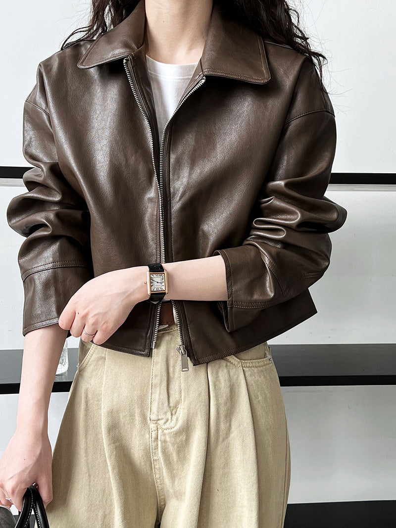 short faux leather jacket 2color 【NINE7252】