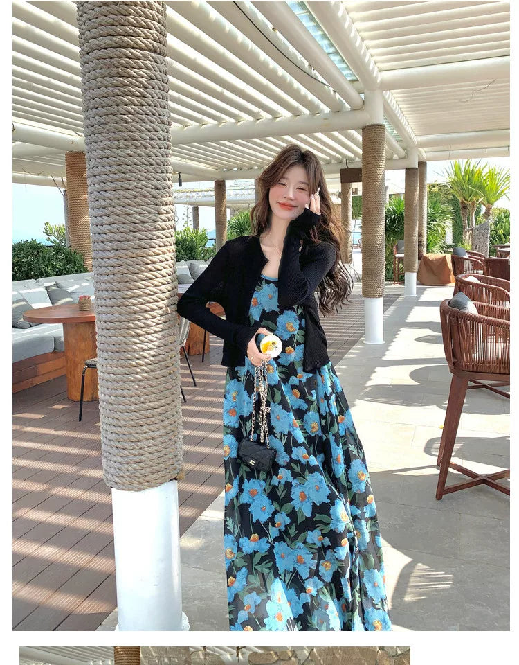 floral print camisole maxi dress 1color 【NINE7115】
