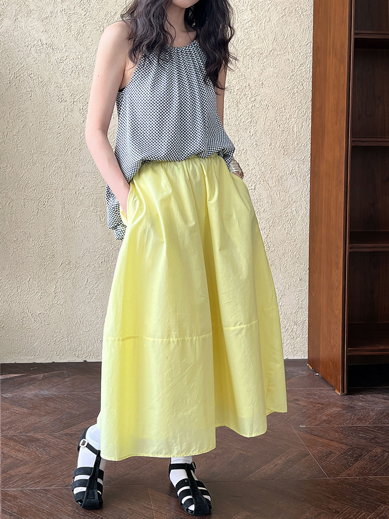 flared a line long skirt 3color 【NINE7246】