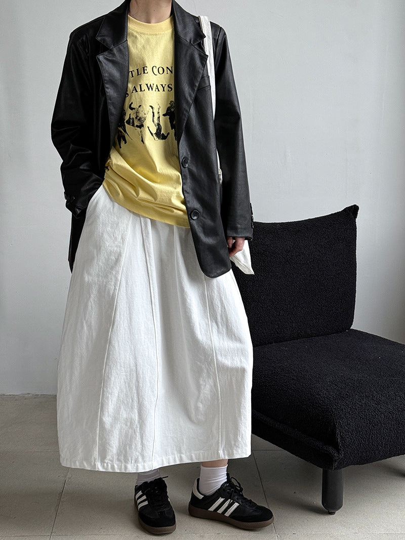 panel flare long skirt 3color 【NINE7264】