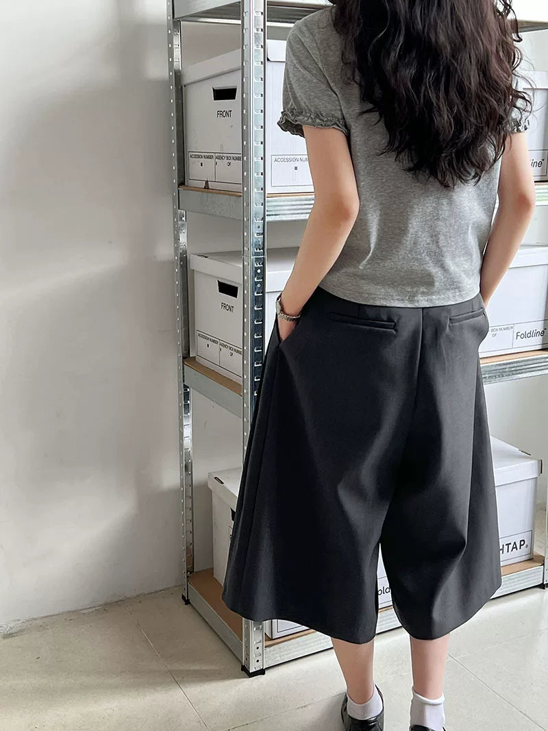 pleated wide leg pants 2color 【NINE7058】