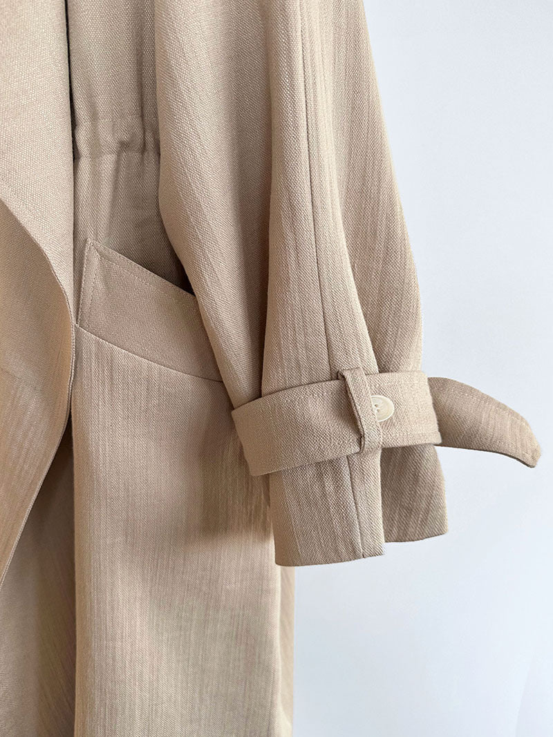 drape collar trench long coat 2color 【NINE7250】