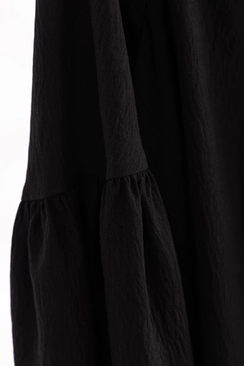 v-neck lantern sleeve loose shirt 1color 【NINE7224】