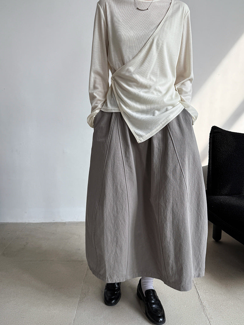 panel flare long skirt 3color 【NINE7264】