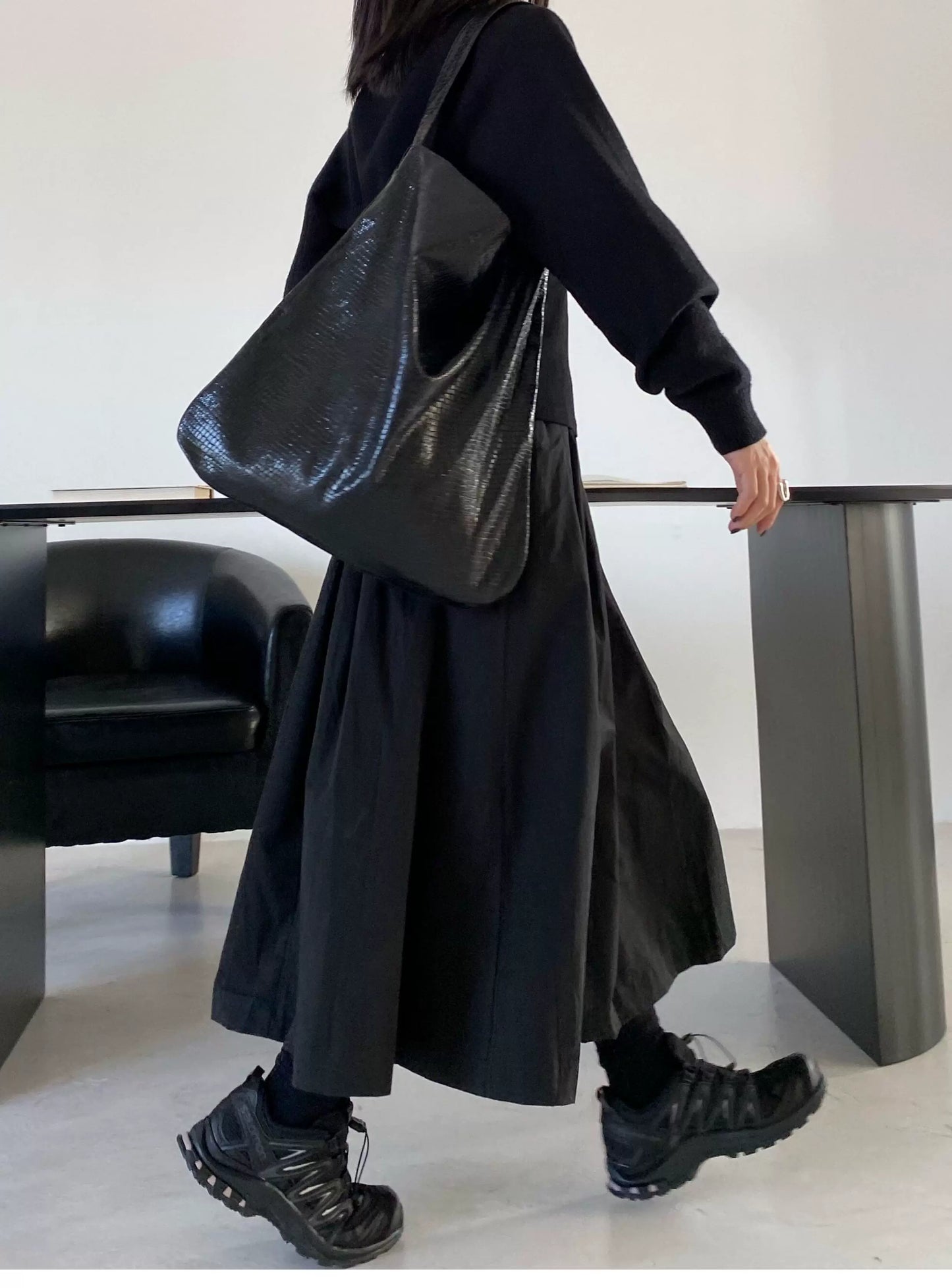 crocodile pattern shoulder tote bag 3color 【NINE7010】
