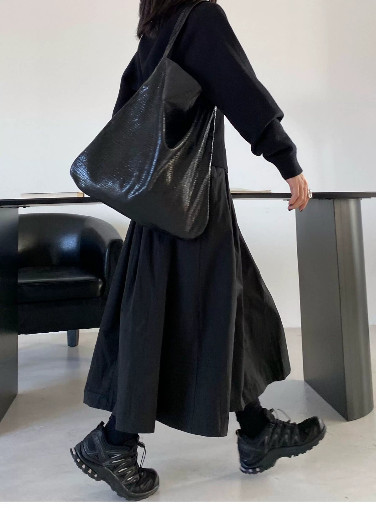 crocodile pattern shoulder tote bag 3color 【NINE7010】