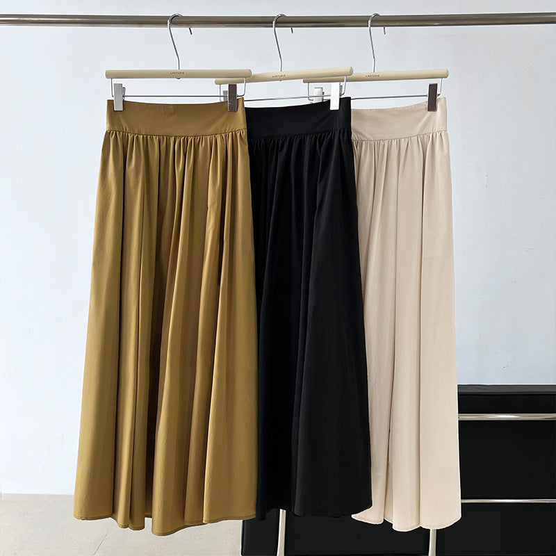high waist gathered flare skirt 3color 【NINE7253】