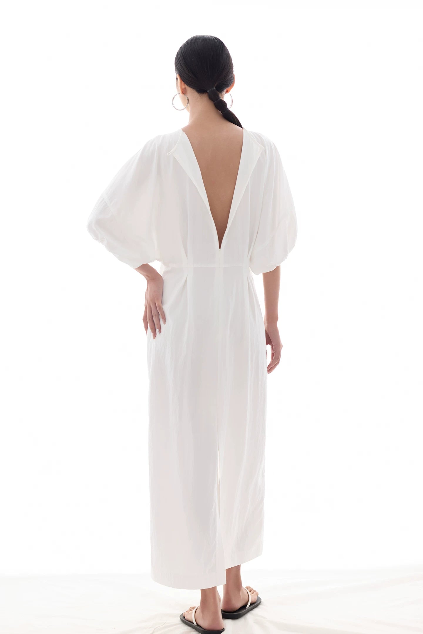 waist gathered  maxi dress 11color 【NINE7213】