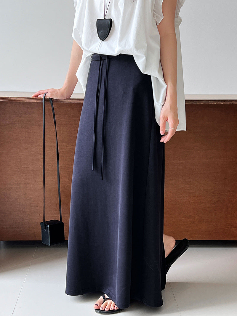 drawstring casual a line skirt 3color 【NINE7239】