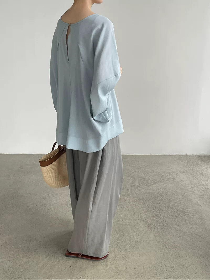 loose dolman sleeve casual blouse 2color 【NINE7073】