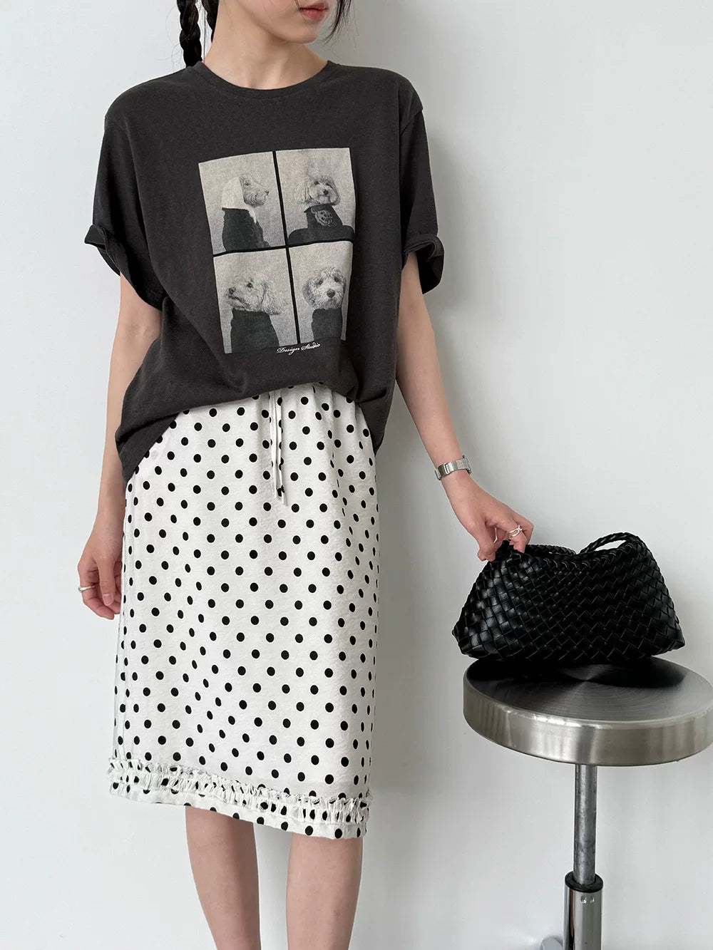 dog photo print casual tshirt 2color 【NINE7080】
