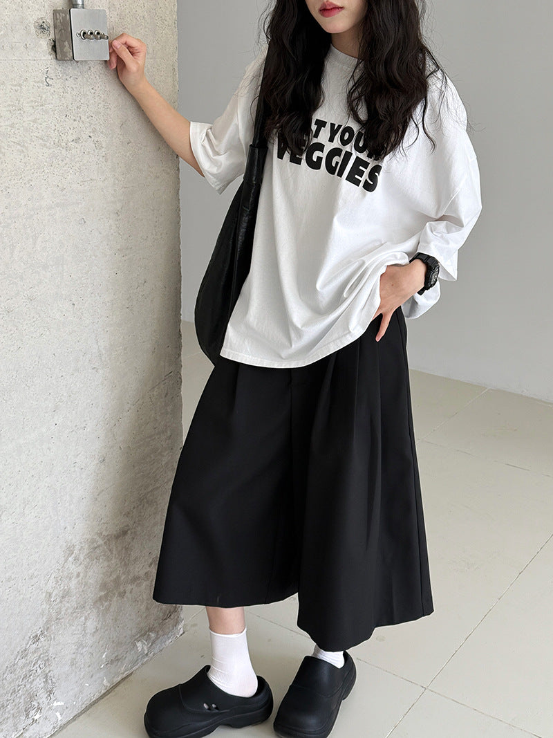 double tuck wide culottes pants 2colors 【NINE7230】