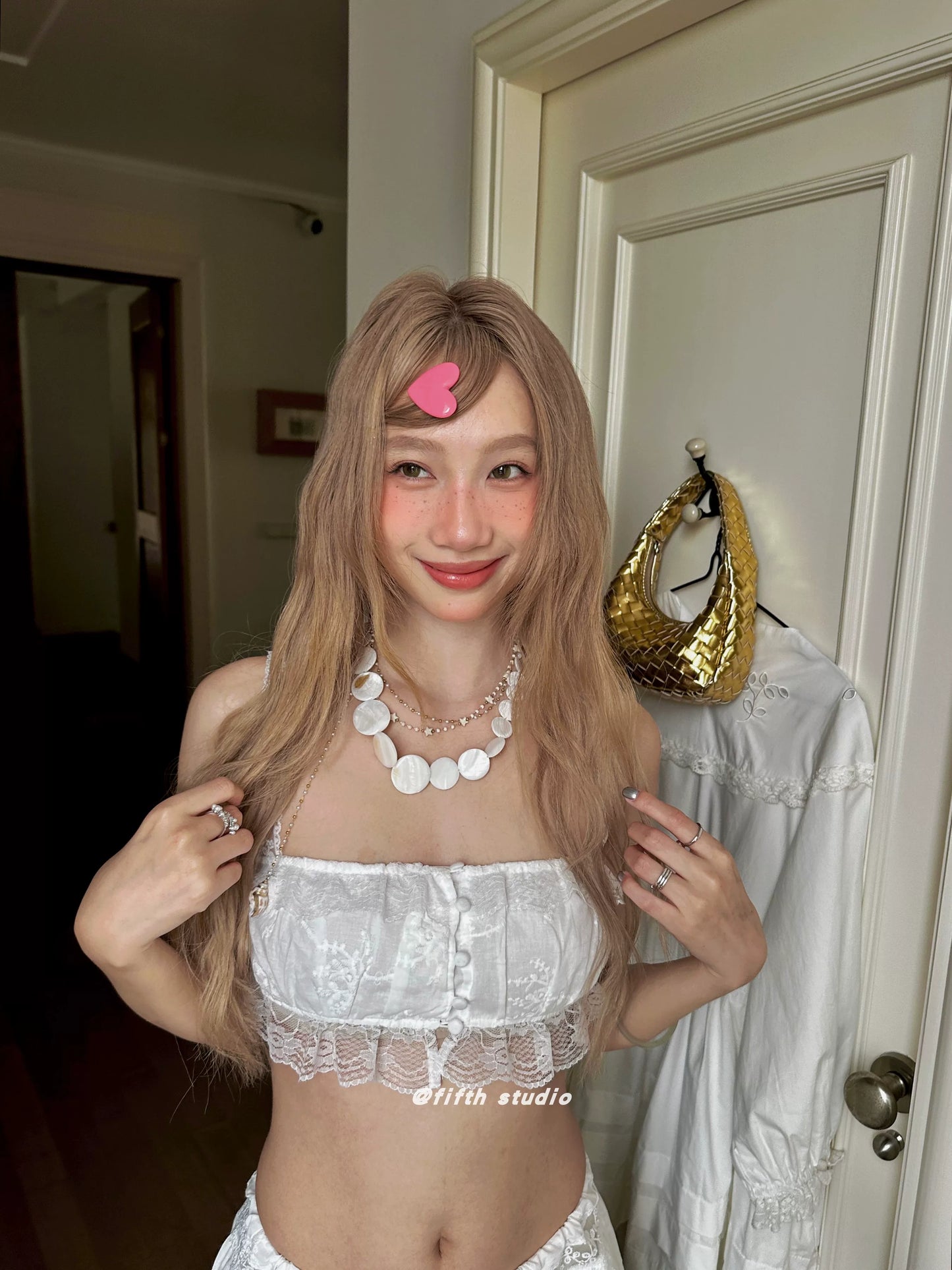lace camisole flare skirt setup 1color 【NINE7152】