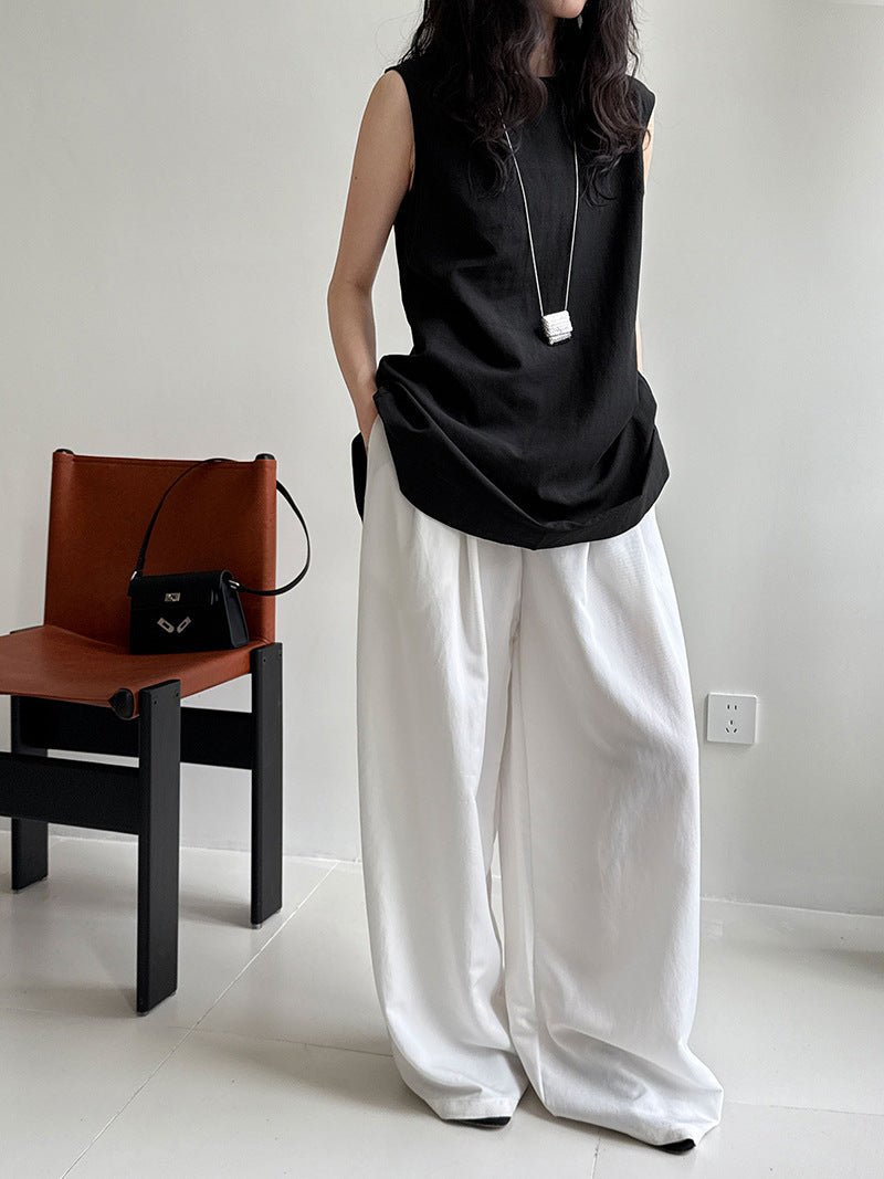 wide leg casual tuck pants 3color 【NINE7247】