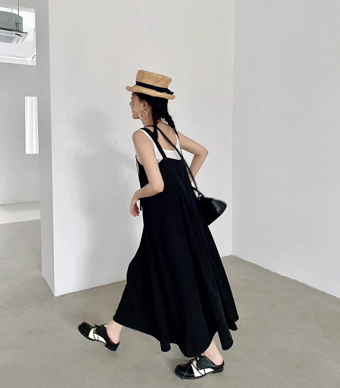 casual flared camisole long dress 1color 【NINE7054】