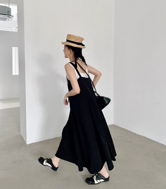 casual flared camisole long dress 1color 【NINE7054】