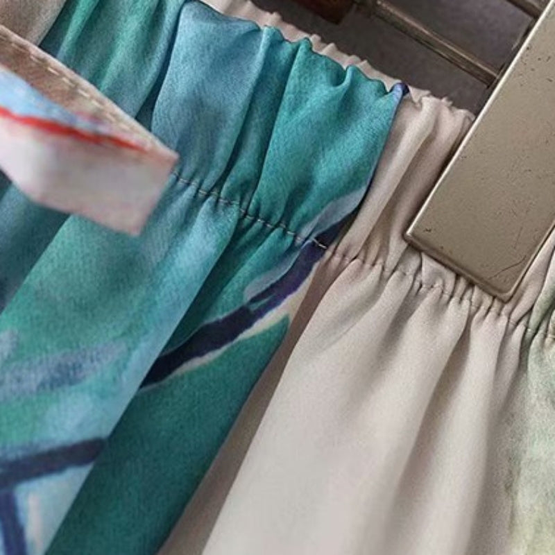 WATERCOLOR printing design pants【NINE4318】