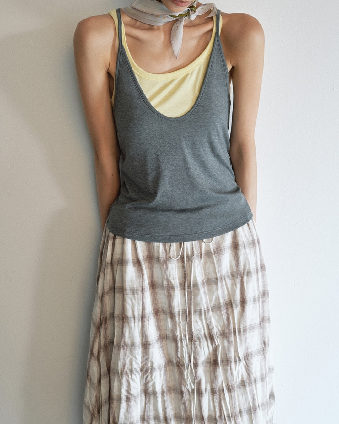 bicolor fake layered camisole 3color【NINE0205】