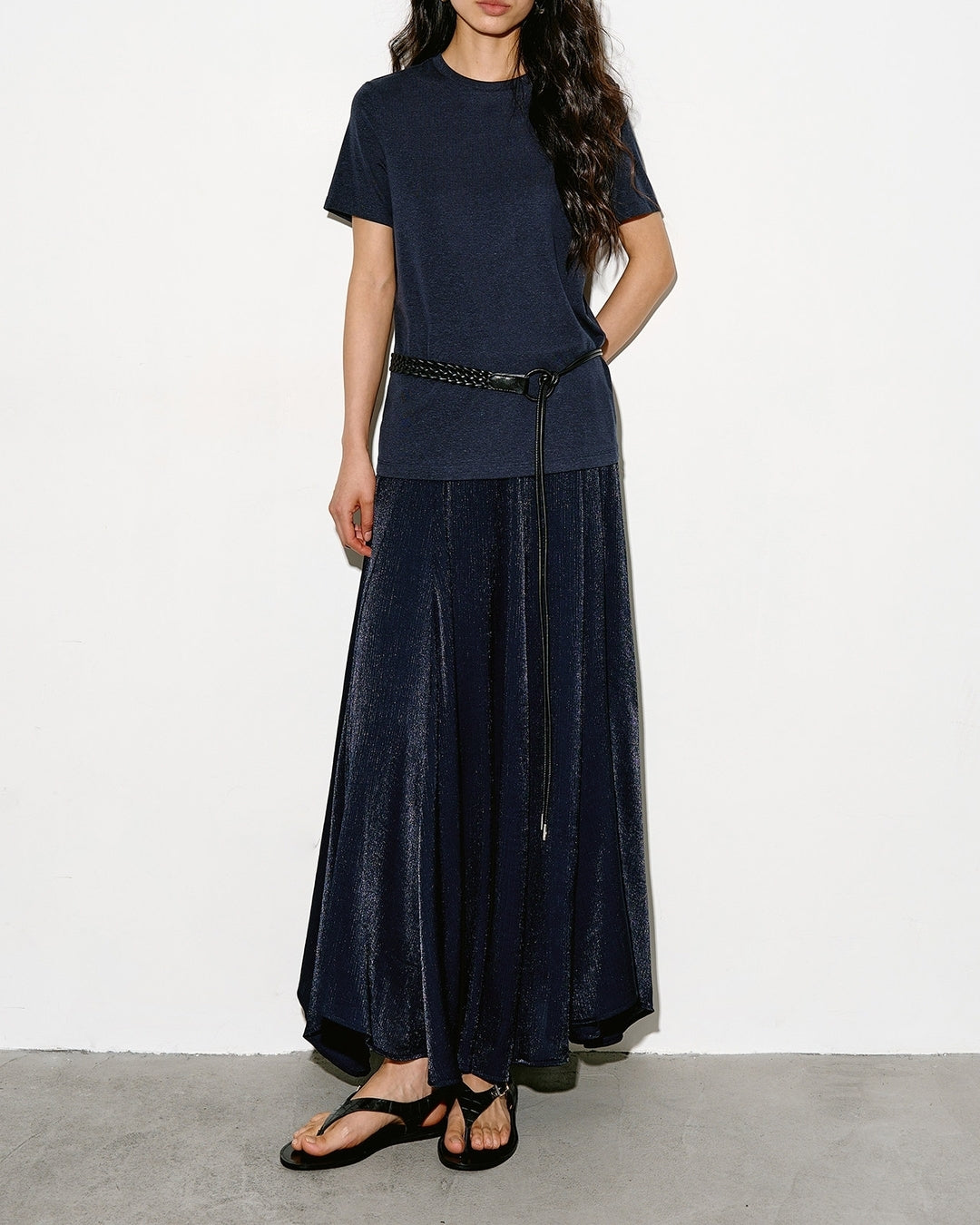asymmetrical hem flare skirt【NINE0339】