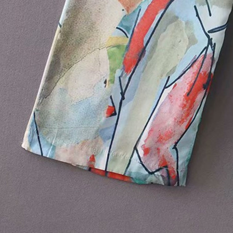 WATERCOLOR printing design pants【NINE4318】