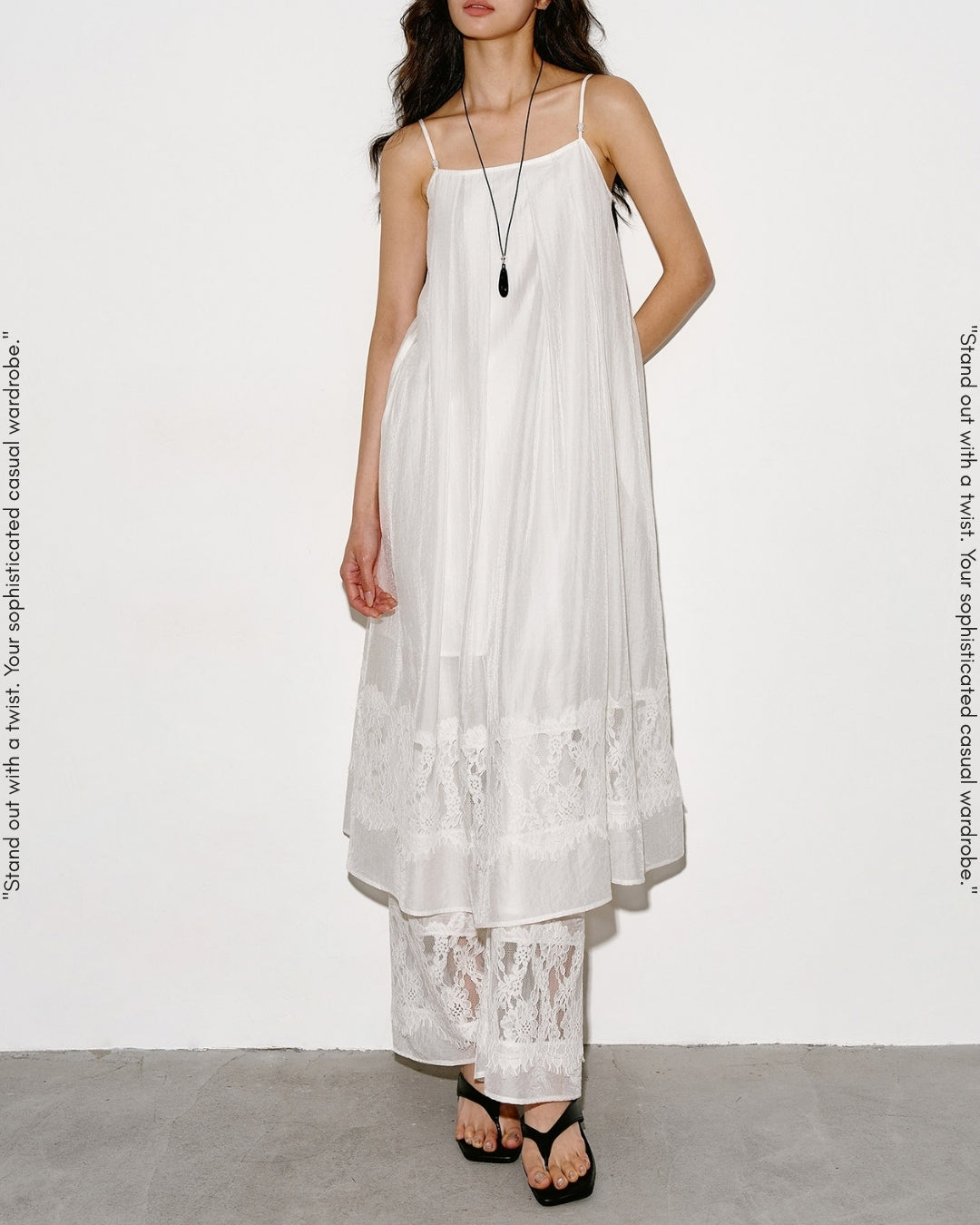 camisole dress & wide-leg pants setup【NINE0353】