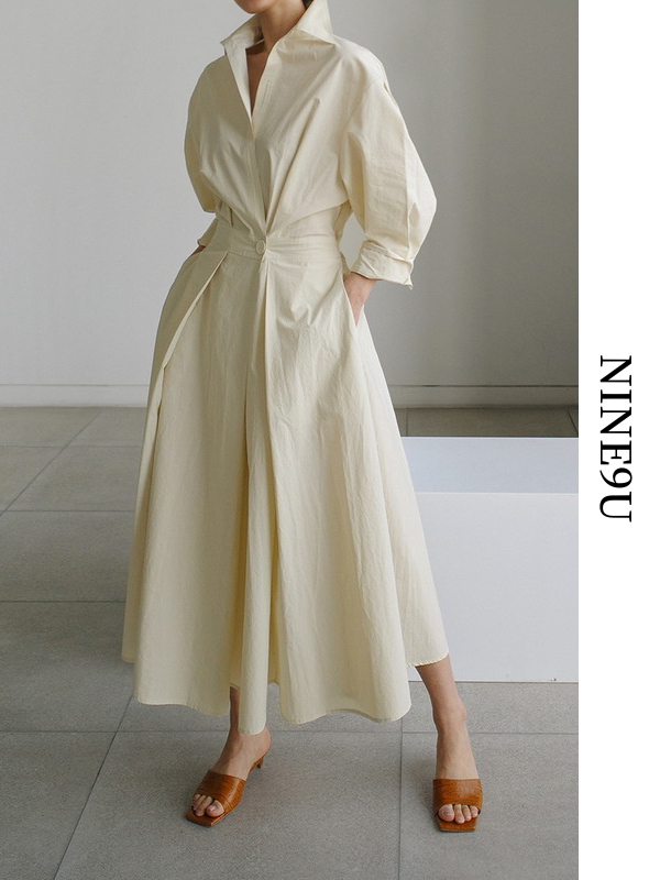 flare classy neat long-one-piece 2color【NINE7501】