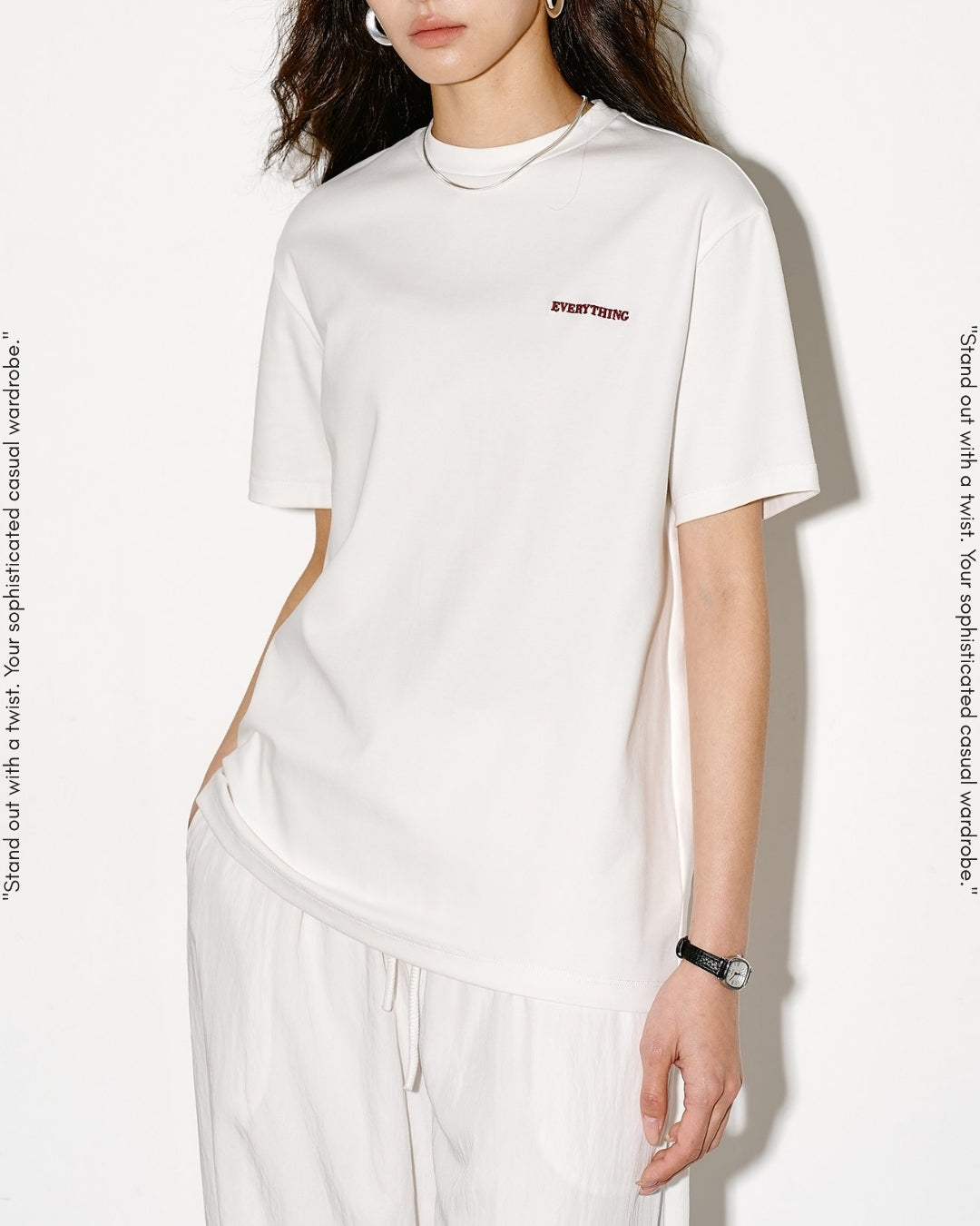mini print basic t-shirt 2color【NINE0351】