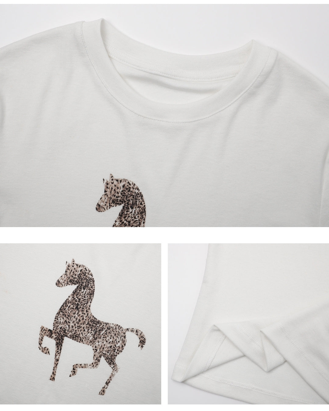 leopard horse print t-shirt【NINE0340】