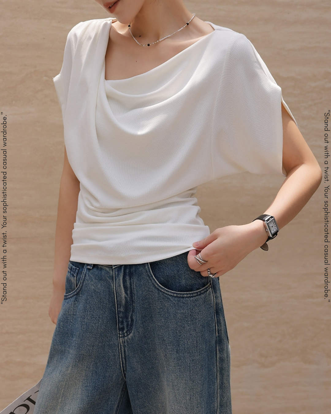 shaped drape tops 2color【NINE0213】