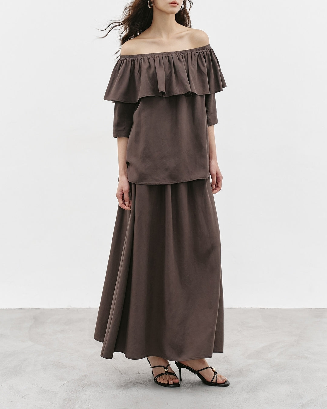 2-way frill blouse & skirt setup【NINE0352】
