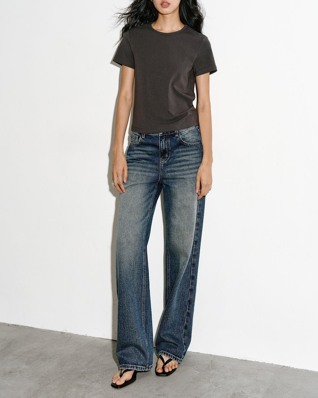 wash-finished straight leg denim pants【NINE0323】