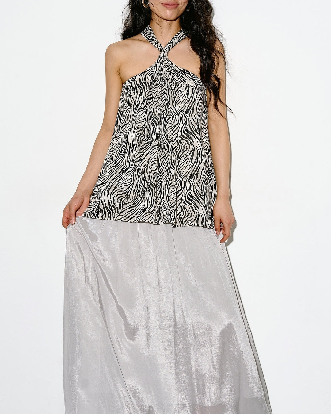 asymmetrical waist gathered skirt【NINE0347】