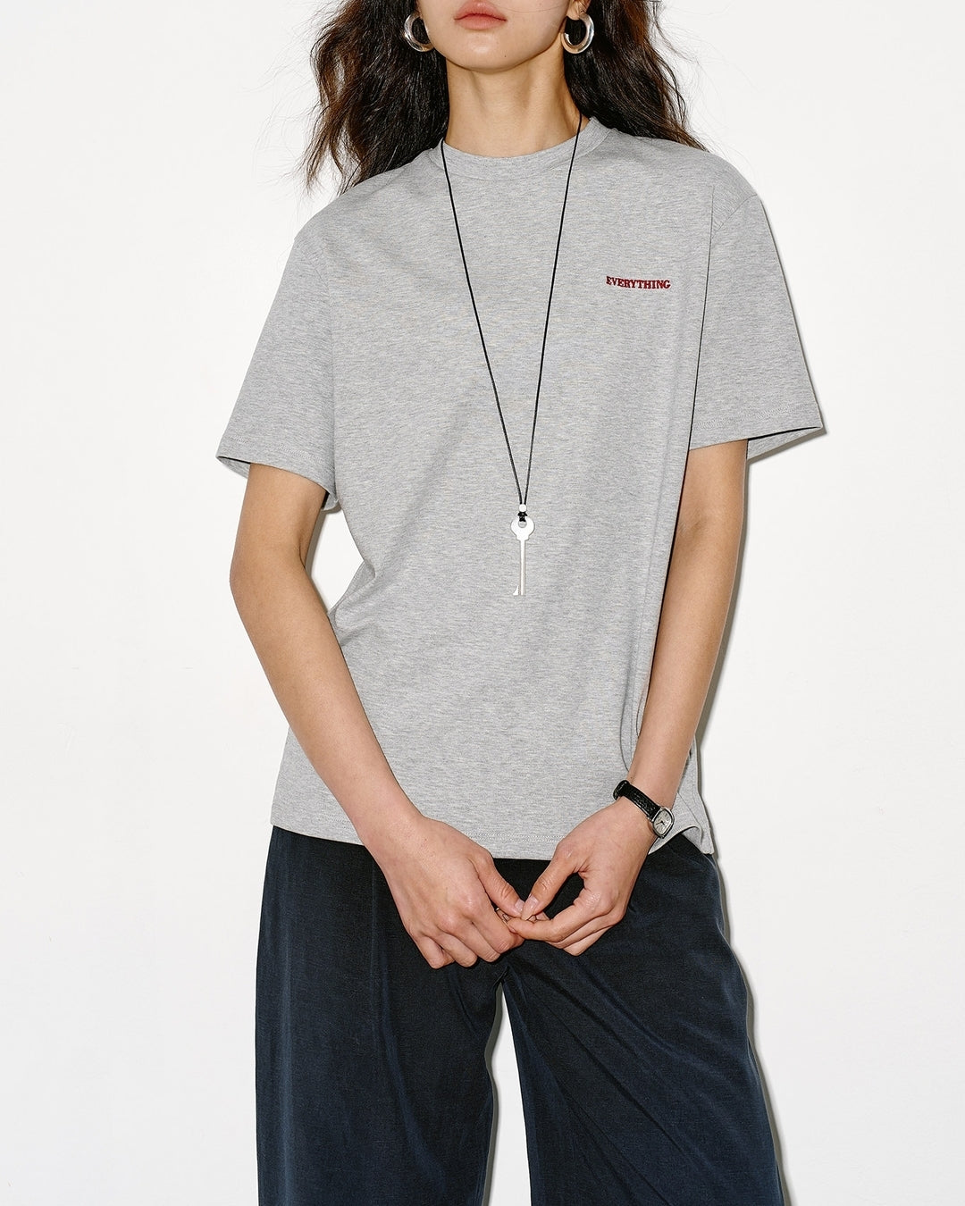 mini print basic t-shirt 2color【NINE0351】