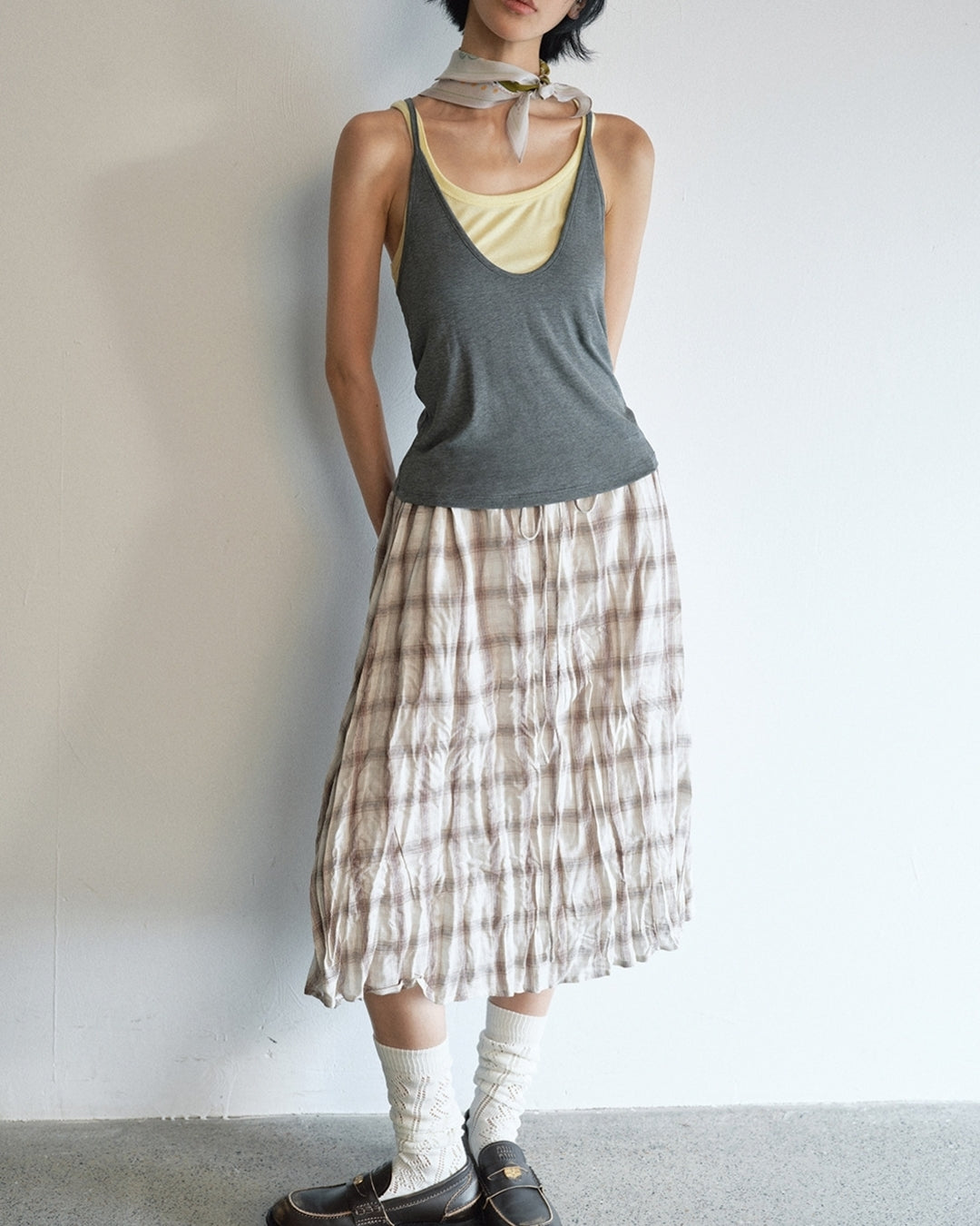 bicolor fake layered camisole 3color【NINE0205】