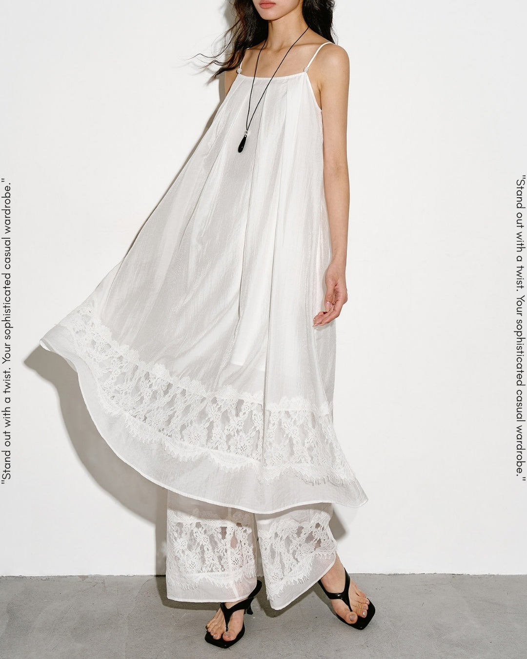 camisole dress & wide-leg pants setup【NINE0353】