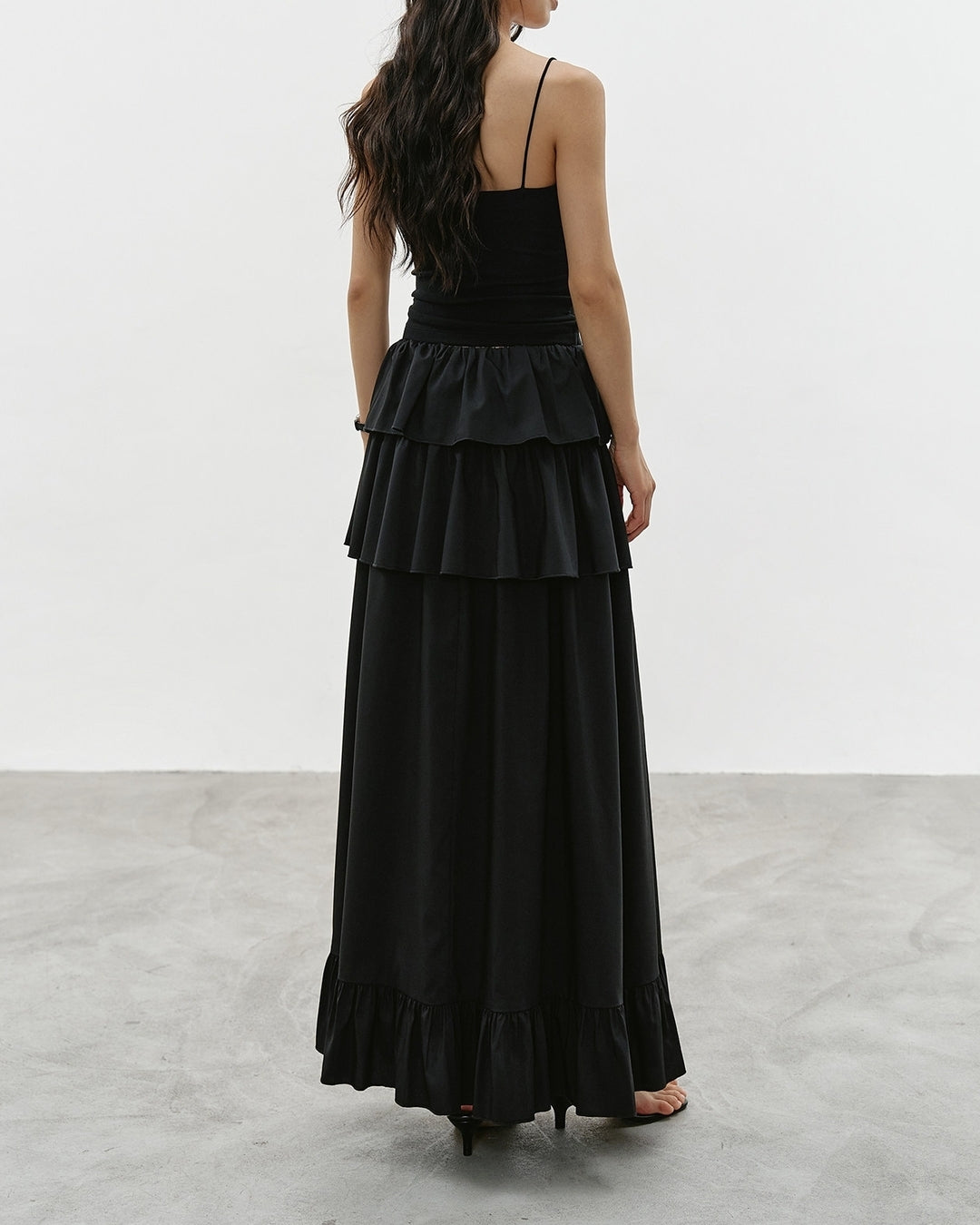 tiered a-line long skirt【NINE0338】