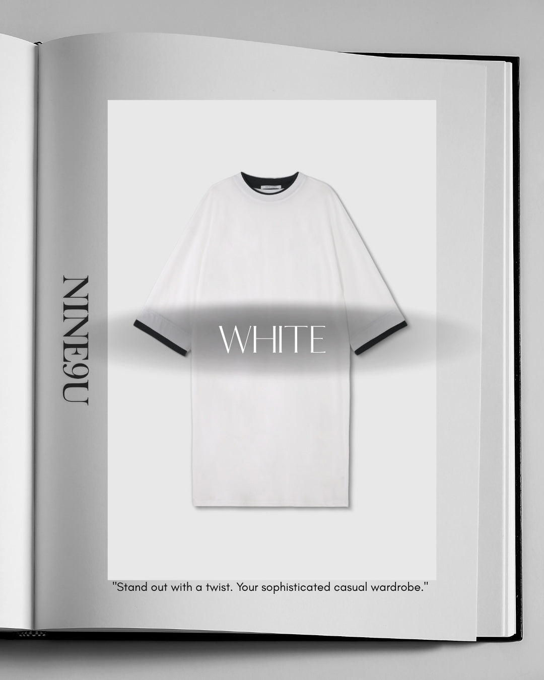 oversized two-tone t-shirt 2color【NINE0327】