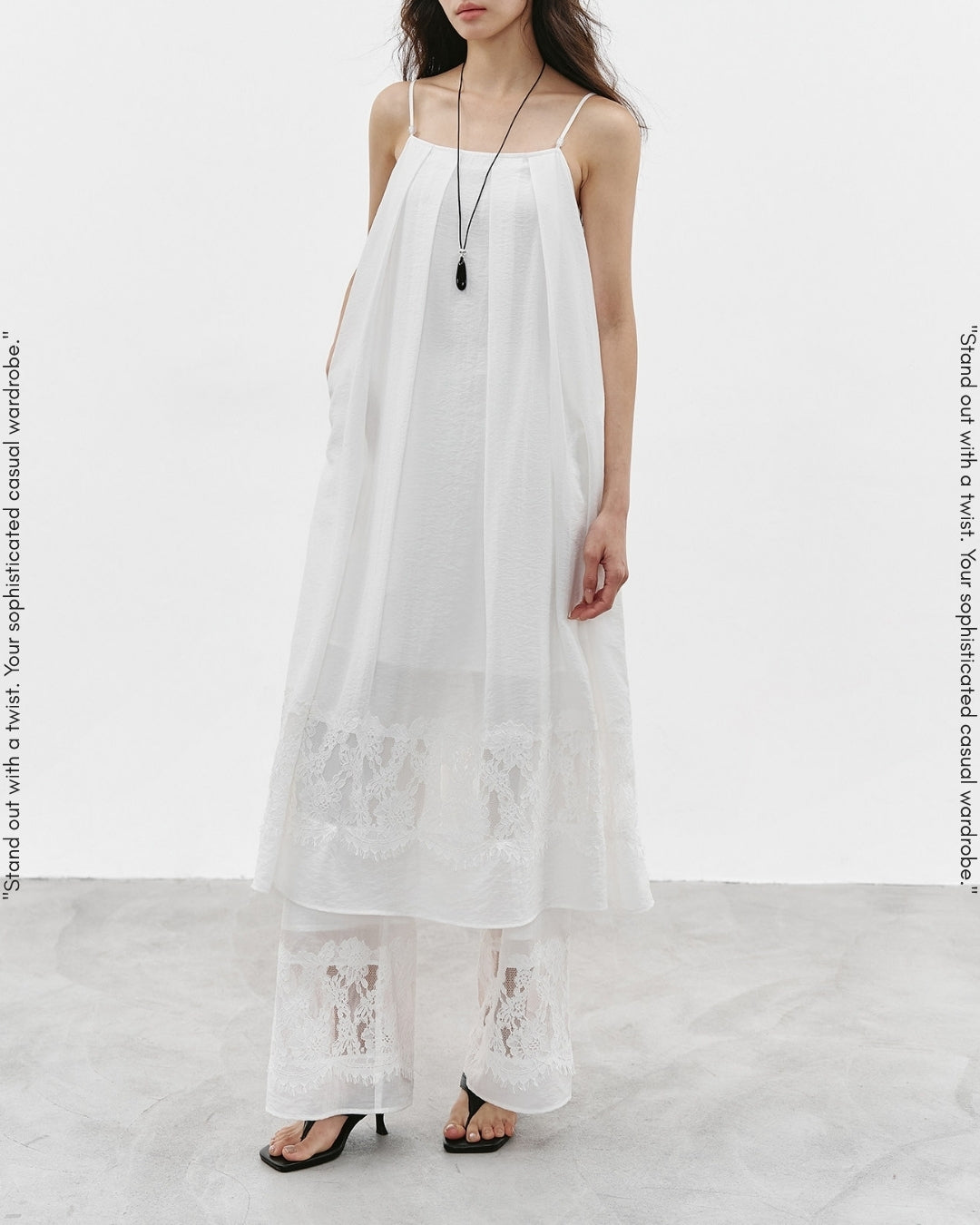 camisole dress & wide-leg pants setup【NINE0353】