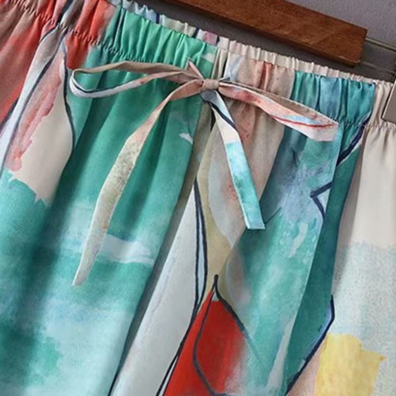 WATERCOLOR printing design pants【NINE4318】