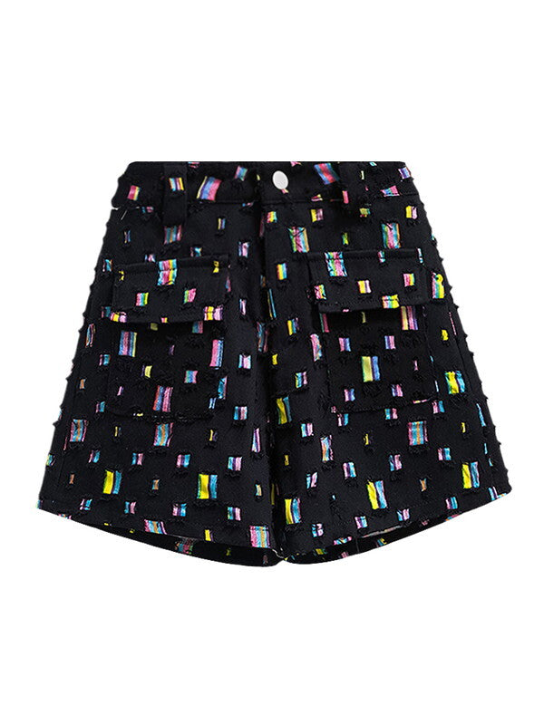 unique colorful rainbow short-pants 3color【NINE9044】
