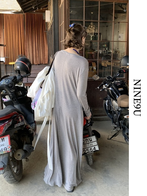 v-neck loose cover one-piece【NINE9100】
