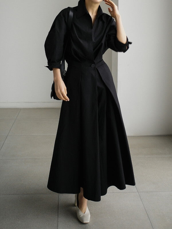 flare classy neat long-one-piece 2color【NINE7501】
